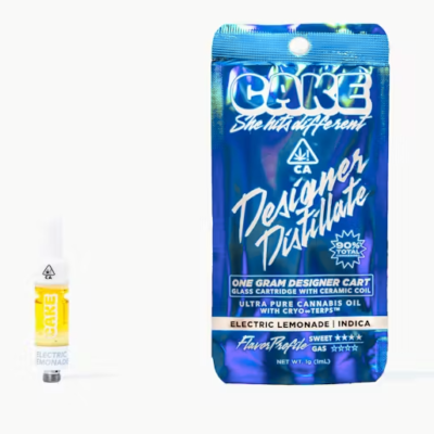 Electric Lemonade Cake cart, 1.25G designer distillate 510 cartridge with zesty citrus and berry